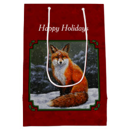 Cute Red Fox in Winter Snow Medium Cadeauzakje
