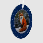 Cute Red Fox in Winter Snow Ornament (voorkant)