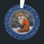 Cute Red Fox in Winter Snow Ornament<br><div class="desc">Cute Red Fox in Winter Snow</div>