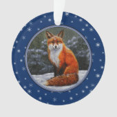 Cute Red Fox in Winter Snow Ornament (voorkant)
