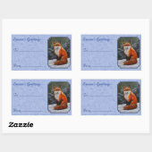 Cute Red Fox in Winter Snow Rechthoekige Sticker (Vel)