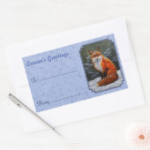 Cute Red Fox in Winter Snow Rechthoekige Sticker (Envelop)