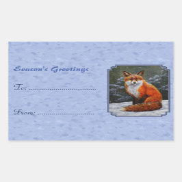 Cute Red Fox in Winter Snow Rechthoekige Sticker