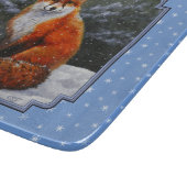 Cute Red Fox in Winter Snow Snijplank (Hoek)