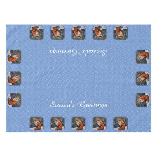 Cute Red Fox in Winter Snow Tafelkleed (Voorkant (Horizontaal))