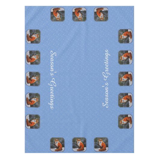 Cute Red Fox in Winter Snow Tafelkleed (Voorkant)