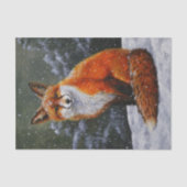 Cute Red Fox in Winter Snow Tissuepapier (Voorkant)