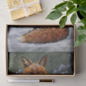 Cute Red Fox in Winter Snow Tissuepapier (Geschenk)