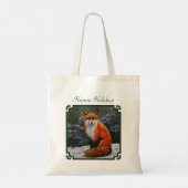 Cute Red Fox in Winter Snow Tote Bag (Achterkant)