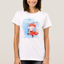 Cute Red Fox met Umbrella T-shirt