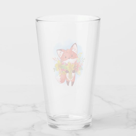 Cute Red Fox met valkleppen Glas (Achterkant)