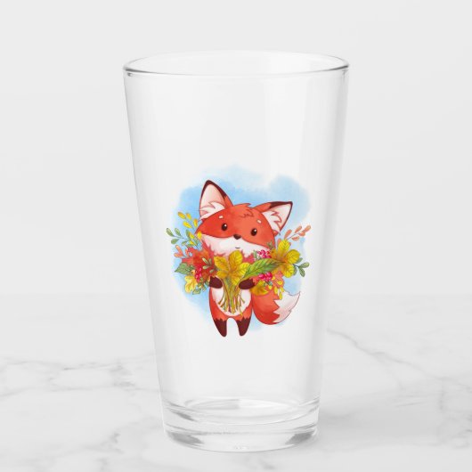 Cute Red Fox met valkleppen Glas (Voorkant)