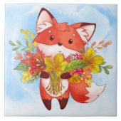 Cute Red Fox met valkleppen Tegeltje (Voorkant)