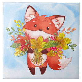 Cute Red Fox met valkleppen Tegeltje