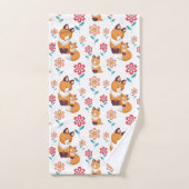 Cute red fox moeder met baby Moederdag Bad Handdoek (Handdoek)