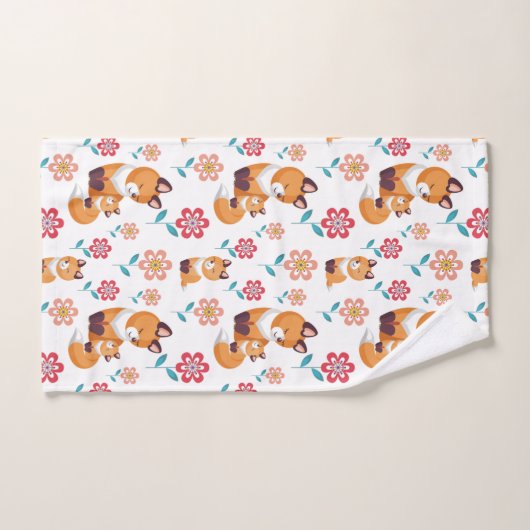 Cute red fox moeder met baby Moederdag Bad Handdoek (Handdoek)