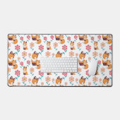 Cute red fox moeder met baby Moederdag Bureaumat (Keyboard & Muis)