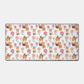 Cute red fox moeder met baby Moederdag Bureaumat (Voorkant)