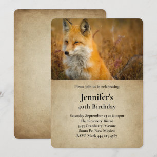 Cute Red Fox Natuur Birthday Kaart