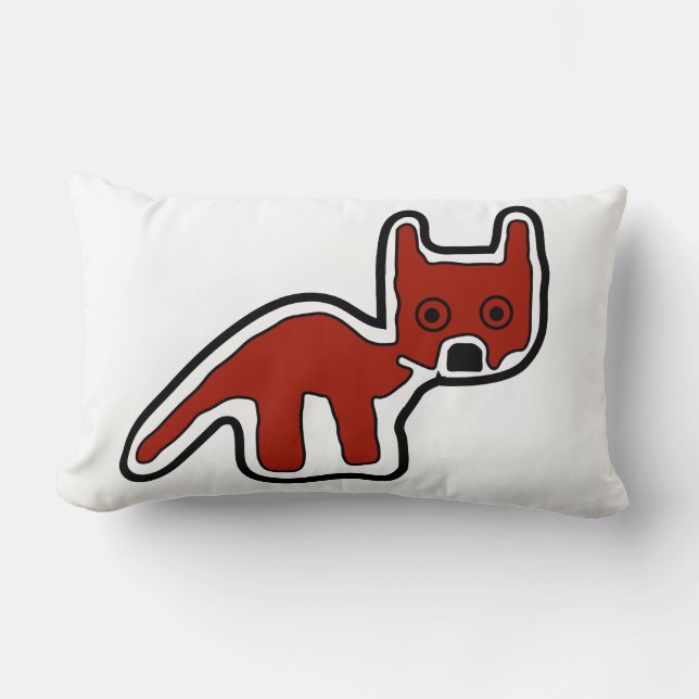 Cute Red Fox Petroglyph Ancient Animals Kussen (Voorkant)
