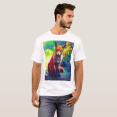 Cute Red Fox Portrait Painting Digital Art T-Shirt (Voorkant volledig)