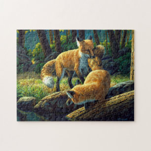 Cute Red Fox Pups afspelen Legpuzzel