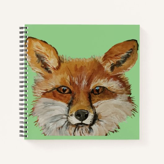 Cute Red Fox schilder realistische acrylkunst Notitieboek (Voorkant)