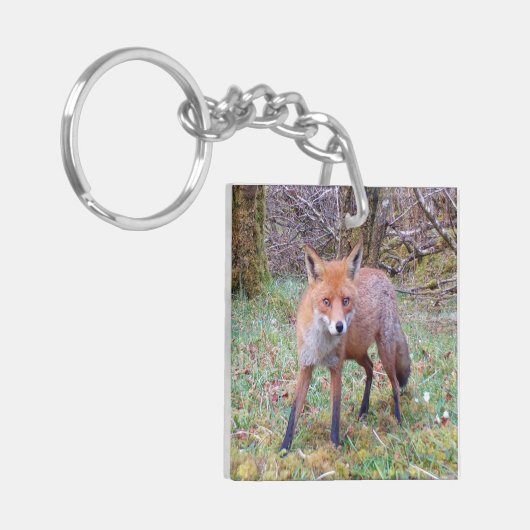 Cute Red Fox Sleutelhanger (Voorkant Links)
