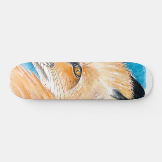 Cute red Fox Waterverf Art Persoonlijk Skateboard (Horizontaal)