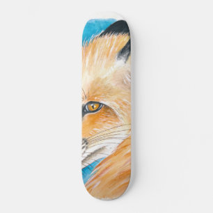 Cute red Fox Waterverf Art Persoonlijk Skateboard