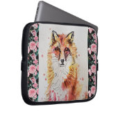 Cute Red Fox Waterverf Girls Ladie Laptop Sleeve (Voorkant Rechts)