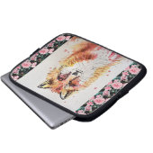 Cute Red Fox Waterverf Girls Ladie Laptop Sleeve (Voorkant onderkant)