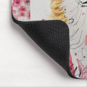 Cute Red Fox Waterverf Painting Mouse Mat poppy Muismat (Hoek)