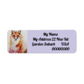Cute Red Fox Waterverf Return Address Labels (Voorkant)