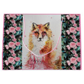 Cute Red Fox Waterverf Schilder Art Gift Bag Groot Cadeauzakje (Voorkant)