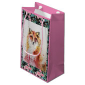 Cute Red Fox Waterverf Schilder Art Gift Bag Klein Cadeauzakje (Achterkant Gekanteld)