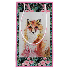 Cute Red Fox Waterverf Schilder Art Gift Bag Klein Cadeauzakje