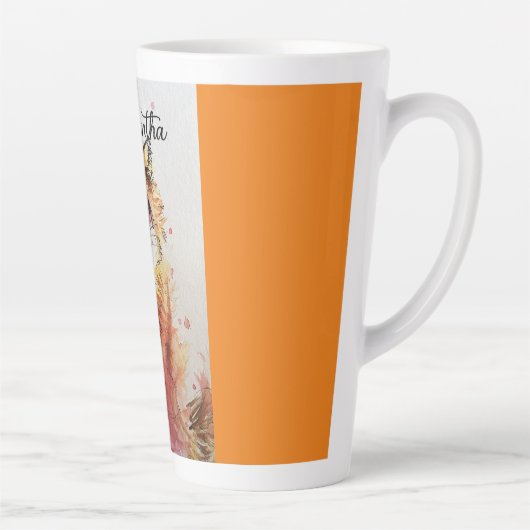 Cute Red Fox Waterverf Schilderen Mok Sinaasappel (Rechts)