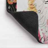 Cute Red Fox Waterverf Schildermuis Mat floral Muismat (Hoek)