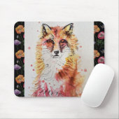 Cute Red Fox Waterverf Schildermuis Mat floral Muismat (Met muis)