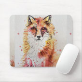 Cute Red Fox Waterverf Schildermuis Mat Paars Muismat (Met muis)