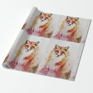 Cute Red Fox Waterverf Woodland Animal Art Cadeaupapier