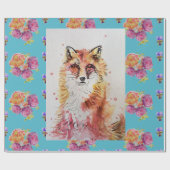 Cute Red Fox Waterverf Woodland Animal Art Cadeaupapier (Vlak)