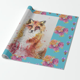 Cute Red Fox Waterverf Woodland Animal Art Cadeaupapier