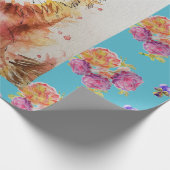 Cute Red Fox Waterverf Woodland Animal Art Cadeaupapier (Hoek)