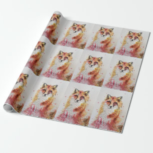 Cute Red Fox Waterverf Woodland Animal Art Cadeaupapier