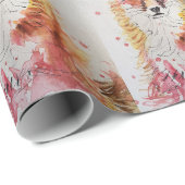 Cute Red Fox Waterverf Woodland Animal Art Cadeaupapier (Rol Hoek)