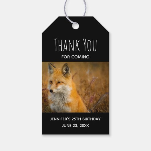 Cute Red Fox Wilde Natuur Cadeaulabel (Voorkant)