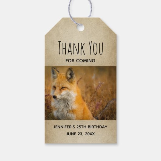 Cute Red Fox Wilde Natuur Cadeaulabel (Voorkant)