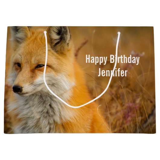 Cute Red Fox Wilde Natuur Groot Cadeauzakje (Voorkant)